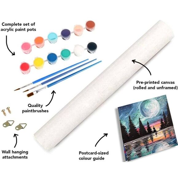 Paint by Number Canvas Kit Starry Sun 16x16 inch - Picture 3 of 5